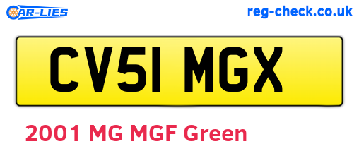 CV51MGX are the vehicle registration plates.