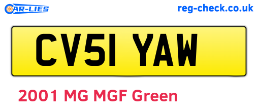 CV51YAW are the vehicle registration plates.