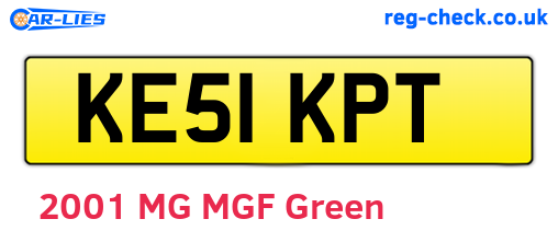 KE51KPT are the vehicle registration plates.