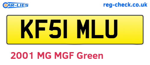 KF51MLU are the vehicle registration plates.