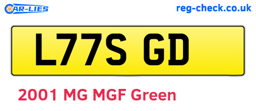 L77SGD are the vehicle registration plates.
