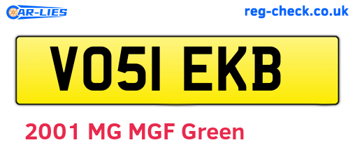 VO51EKB are the vehicle registration plates.