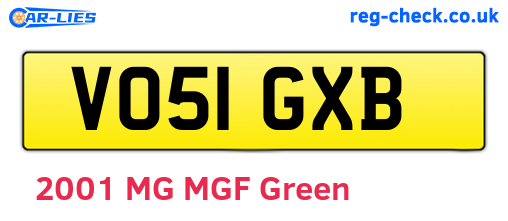 VO51GXB are the vehicle registration plates.