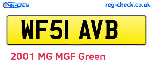 WF51AVB are the vehicle registration plates.