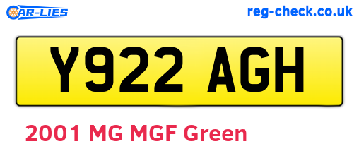 Y922AGH are the vehicle registration plates.