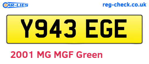 Y943EGE are the vehicle registration plates.