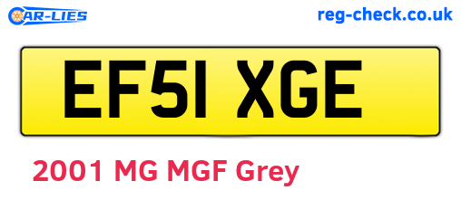 EF51XGE are the vehicle registration plates.