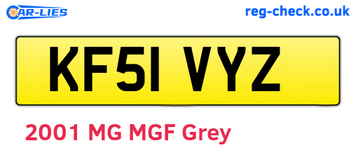 KF51VYZ are the vehicle registration plates.