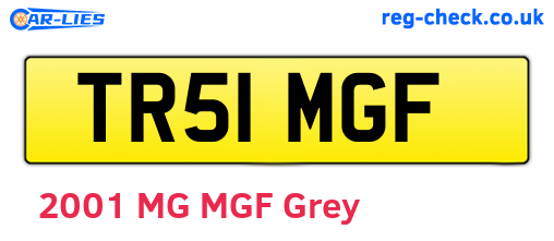 TR51MGF are the vehicle registration plates.