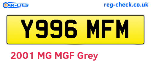 Y996MFM are the vehicle registration plates.