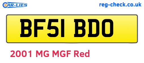 BF51BDO are the vehicle registration plates.