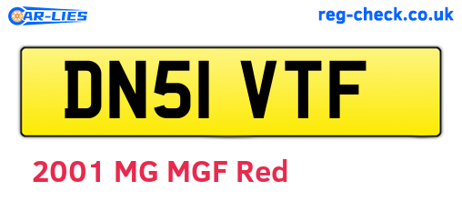 DN51VTF are the vehicle registration plates.