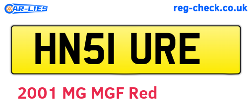 HN51URE are the vehicle registration plates.