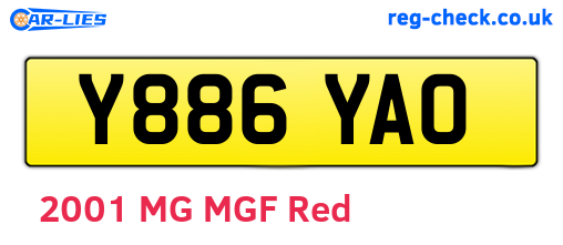 Y886YAO are the vehicle registration plates.