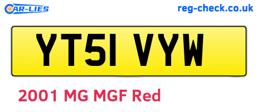 YT51VYW are the vehicle registration plates.