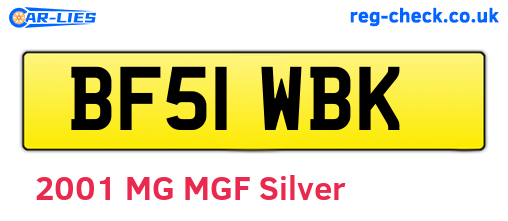 BF51WBK are the vehicle registration plates.