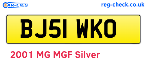 BJ51WKO are the vehicle registration plates.