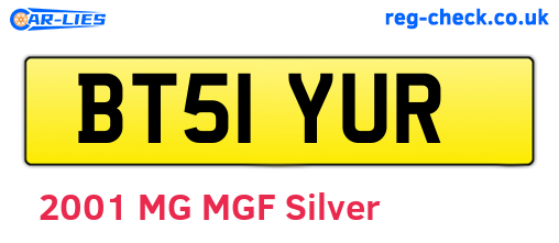 BT51YUR are the vehicle registration plates.