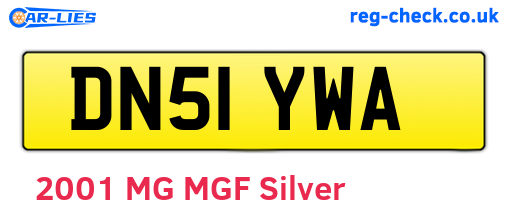 DN51YWA are the vehicle registration plates.