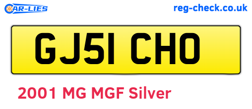 GJ51CHO are the vehicle registration plates.