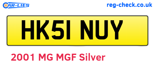 HK51NUY are the vehicle registration plates.