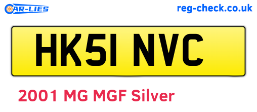 HK51NVC are the vehicle registration plates.