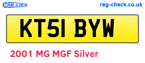 KT51BYW are the vehicle registration plates.