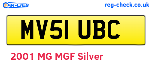 MV51UBC are the vehicle registration plates.
