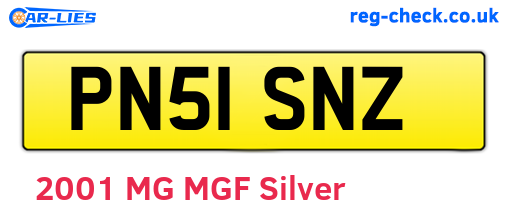 PN51SNZ are the vehicle registration plates.