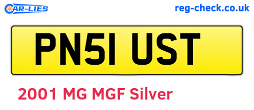 PN51UST are the vehicle registration plates.
