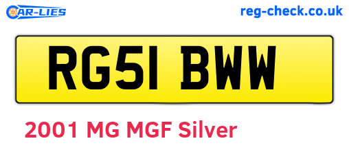 RG51BWW are the vehicle registration plates.