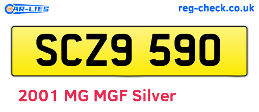 SCZ9590 are the vehicle registration plates.