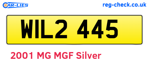 WIL2445 are the vehicle registration plates.