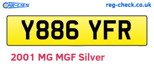 Y886YFR are the vehicle registration plates.