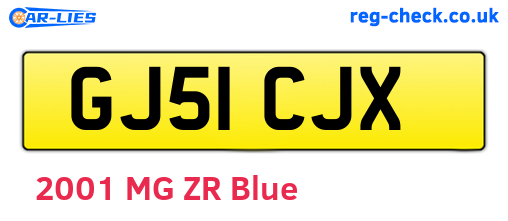 GJ51CJX are the vehicle registration plates.