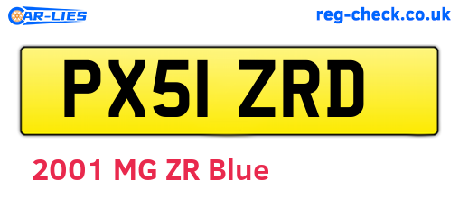 PX51ZRD are the vehicle registration plates.