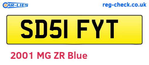 SD51FYT are the vehicle registration plates.
