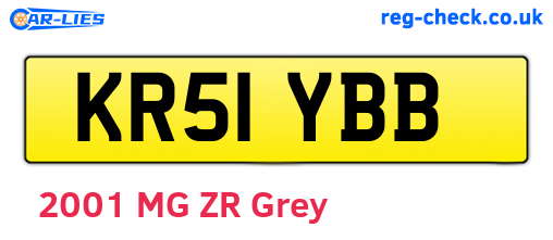 KR51YBB are the vehicle registration plates.