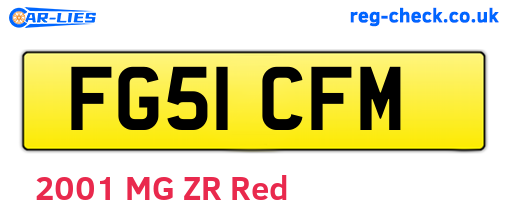 FG51CFM are the vehicle registration plates.