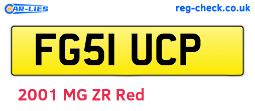 FG51UCP are the vehicle registration plates.