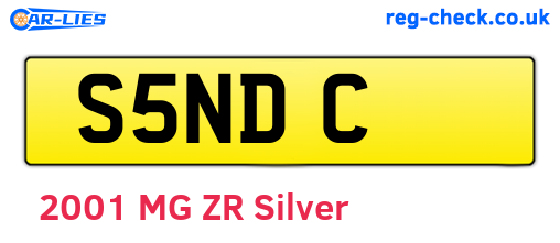 S5NDC are the vehicle registration plates.
