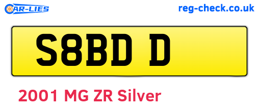 S8BDD are the vehicle registration plates.