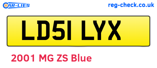 LD51LYX are the vehicle registration plates.