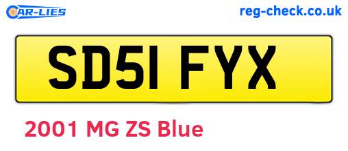 SD51FYX are the vehicle registration plates.
