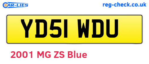 YD51WDU are the vehicle registration plates.