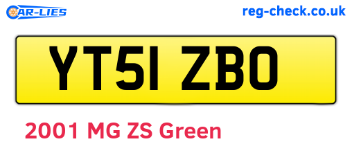 YT51ZBO are the vehicle registration plates.