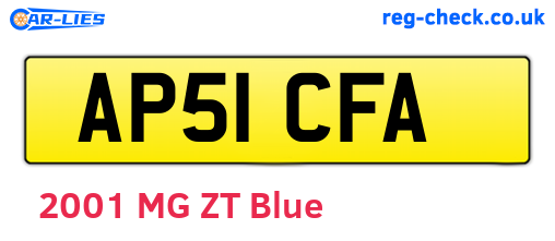 AP51CFA are the vehicle registration plates.
