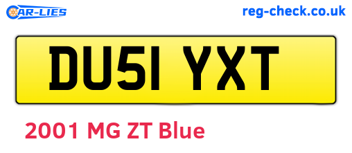 DU51YXT are the vehicle registration plates.