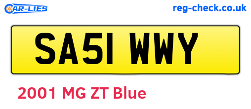 SA51WWY are the vehicle registration plates.