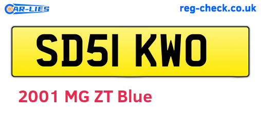 SD51KWO are the vehicle registration plates.
